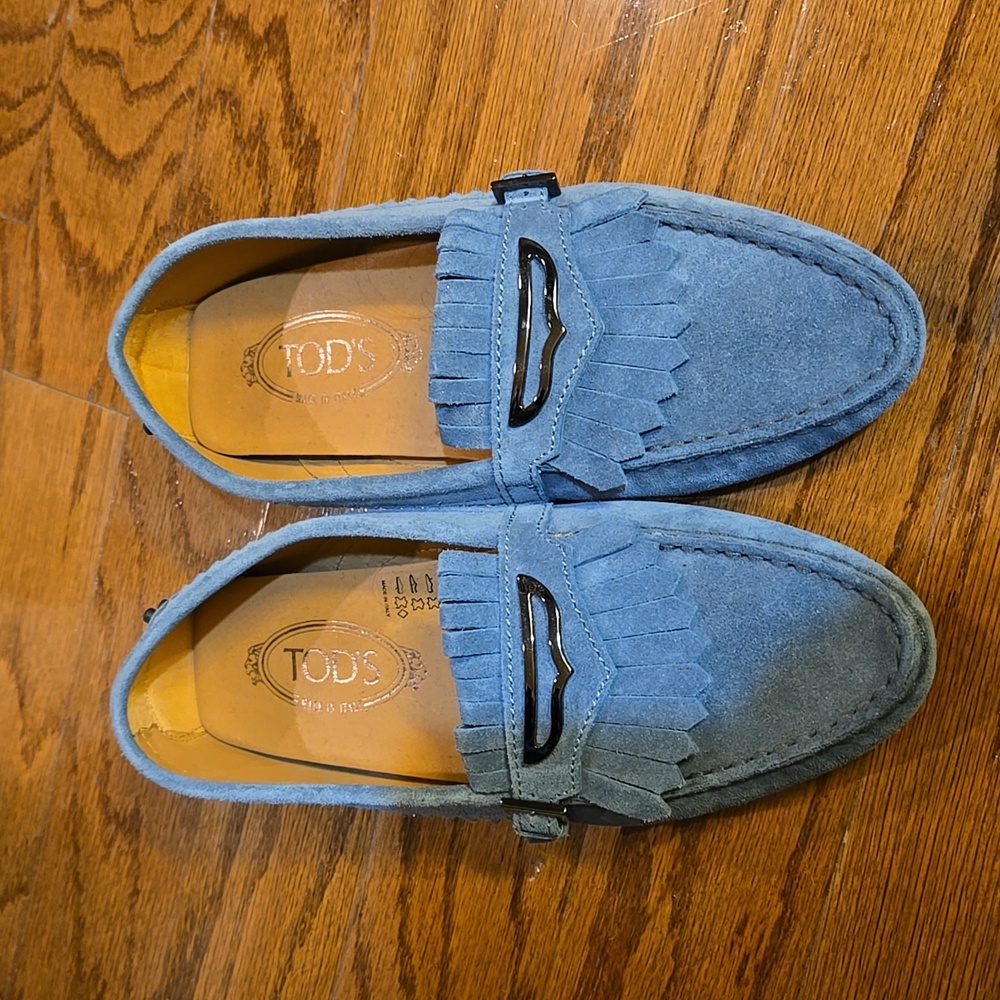 Like new Tod's blue suede loafer